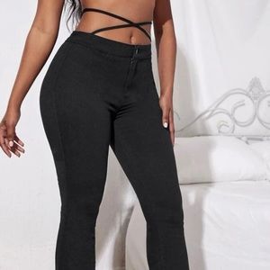 Cross string waist pants